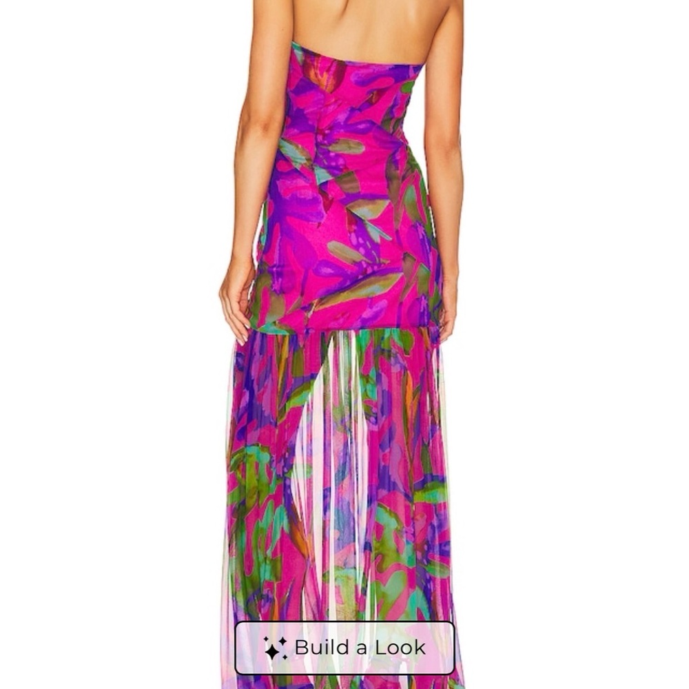 Retrofete Nicole Silk Dress in Tropical Leaf - Picture 3 of 3